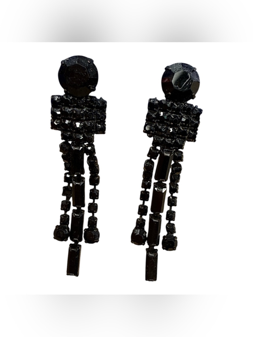 Black Rhinestone Weiss Clip Ons